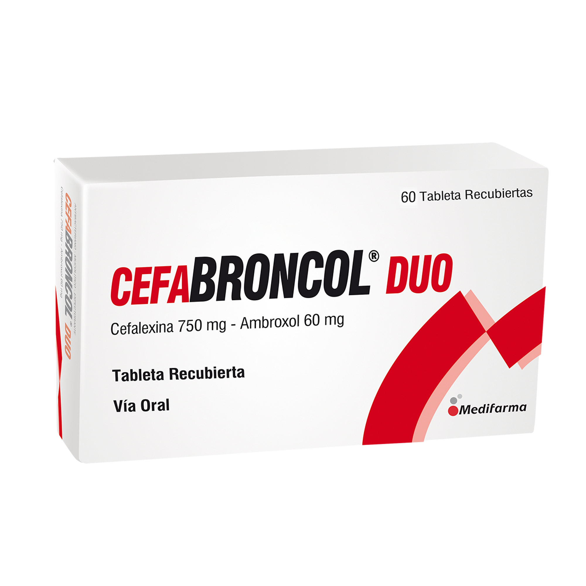 Cefabroncol Duo 750 Mg - Caja 60 Tabletas Recubiertas