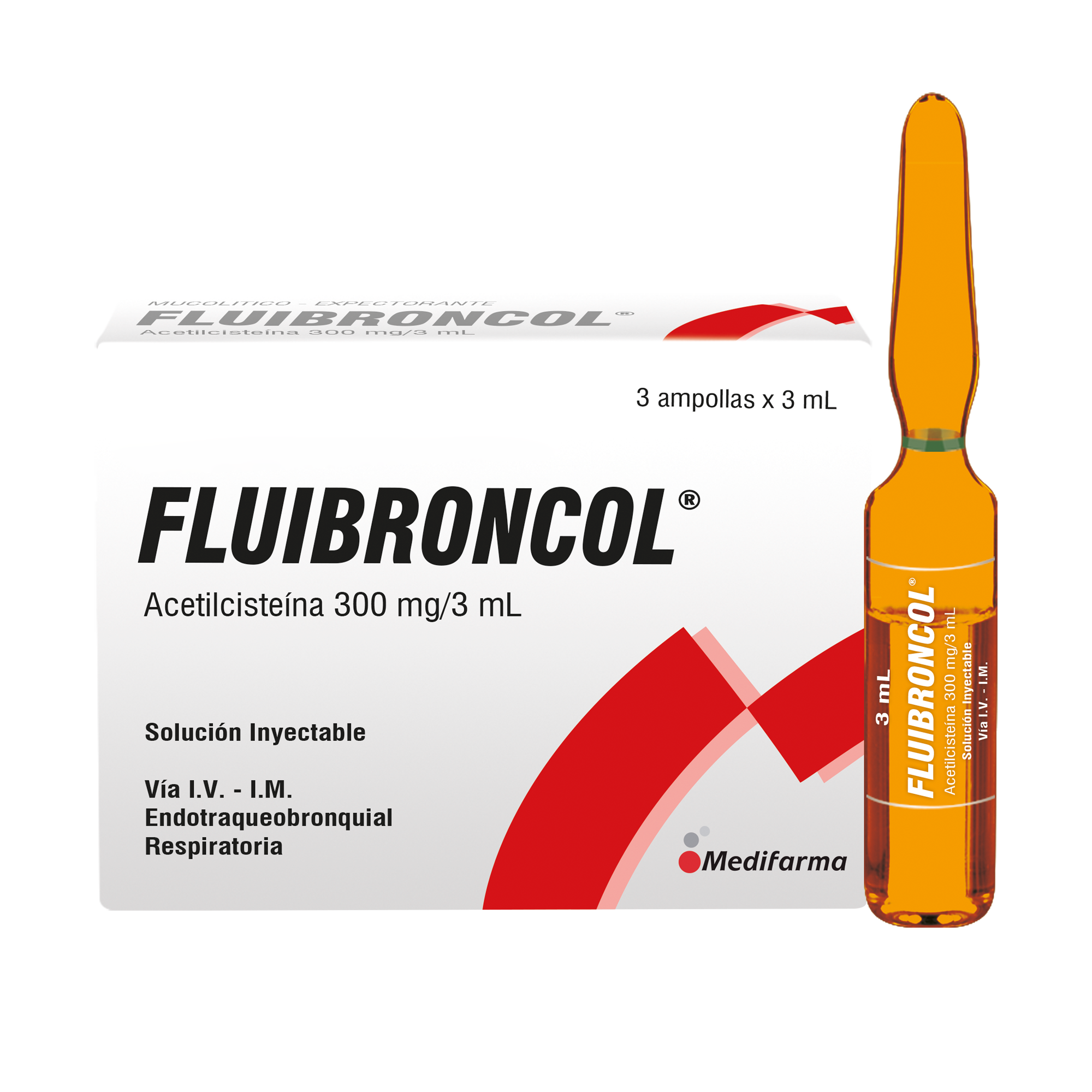 Fluibroncol 300Mg - Caja 3 Ampollas