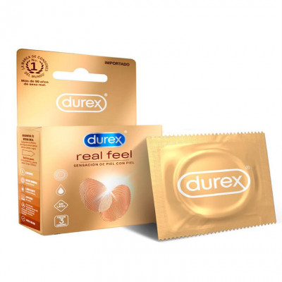 Preservativos Durex Real Feel - Caja 3 UN