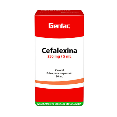 Cefalexina 250 mg/5 mL X 60 mL