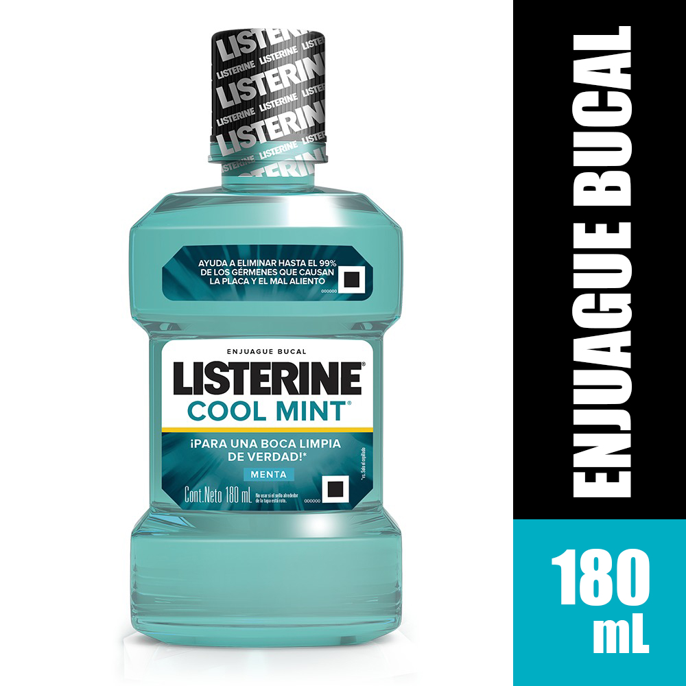 Enjuague Bucal Listerine Cool Mint - Frasco 180 Ml