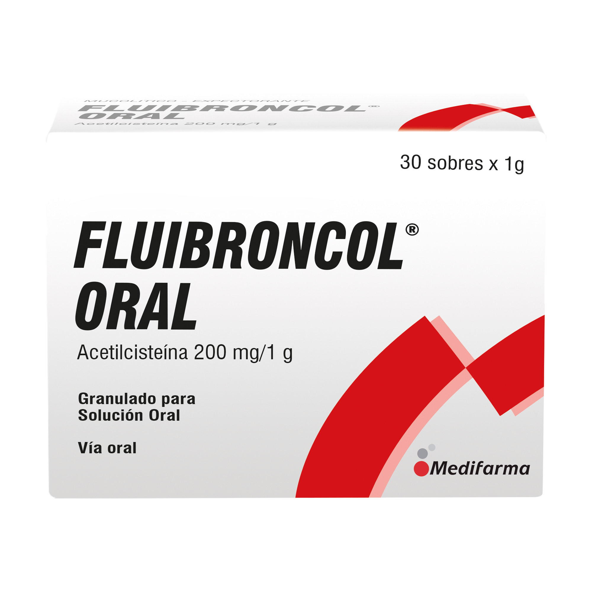 Fluibroncol Oral 200Mg - Caja 30 Sobres
