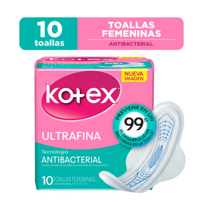 Kotex Ultrafina Antibacterial X 10 Unidades
