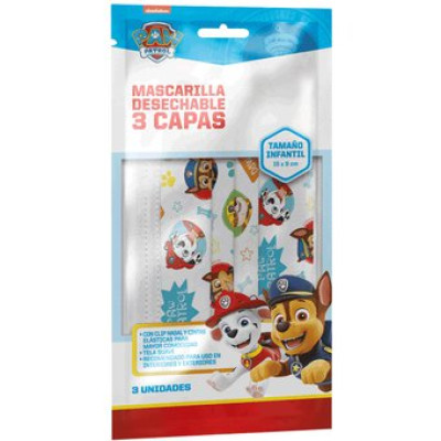 Mascarilla Paw Patrol X 3 Uni