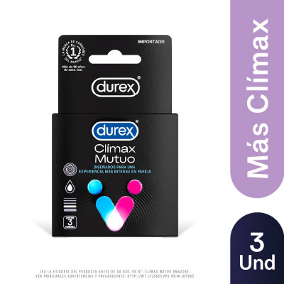 Preservativos Durex Climax Mutuo - Caja 3 UN