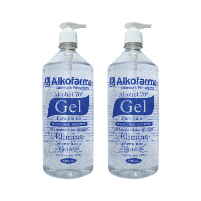 Alkofarma Alcohol en Gel 70° Pack 1 Litro