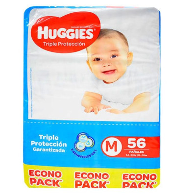 HUGGIES TRIPLE PROTECCION M x 56 UND  